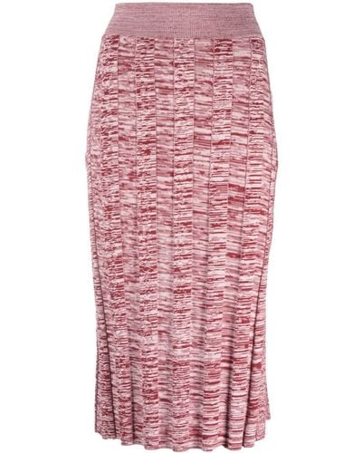 Live The Process Distressed-effect Pleated Skirt - Red