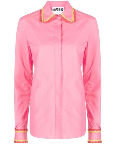Moschino Chemise à coutures contrastantes - Rose