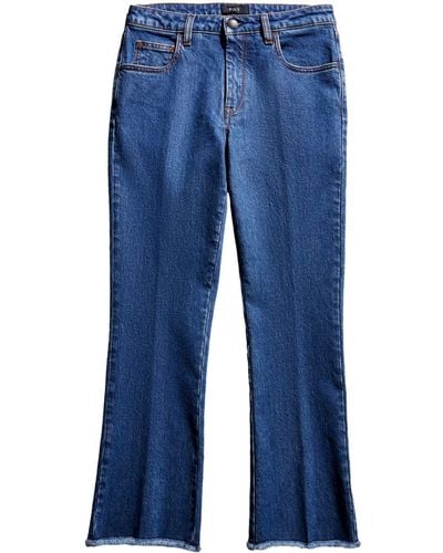 Fay Cropped Kick-flare Stretch-denim Jeans - Blue