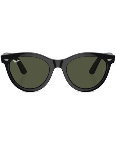 Ray-Ban Wayfarer Sonnenbrille mit rundem Gestell - Grün