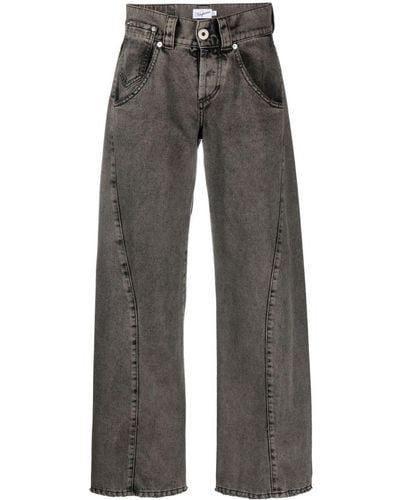 VAQUERA Twisted-seam Mid-rise Wide-leg Jeans - Grey