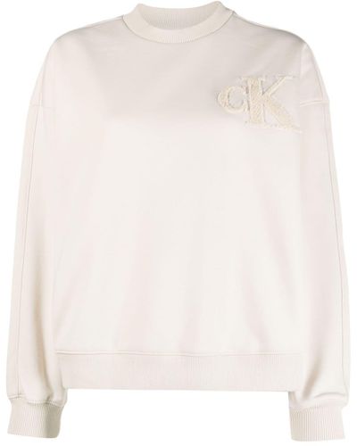 Calvin Klein Dropped Shoulder Sweater - Natural