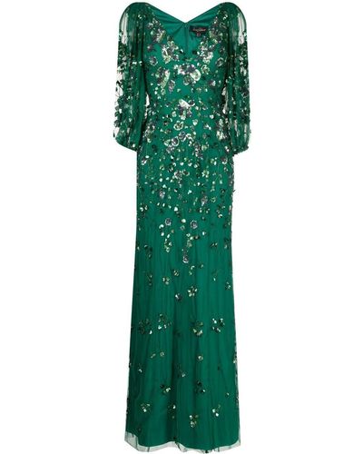 Jenny Packham Sequin-embellished Design Gown - Green