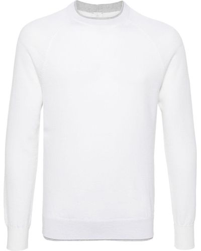 Eleventy Pullover im Layering-Look - Weiß