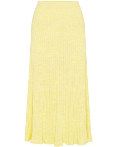 Anna Quan Felicia Ribbed Cotton Skirt - Yellow