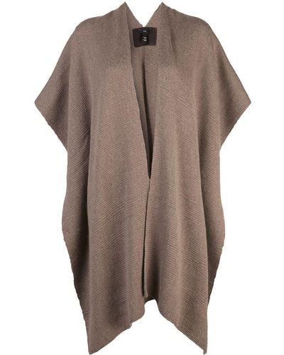 Voz Gebreide Poncho - Bruin