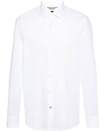 BOSS Long-sleeve Cotton Shirt - White