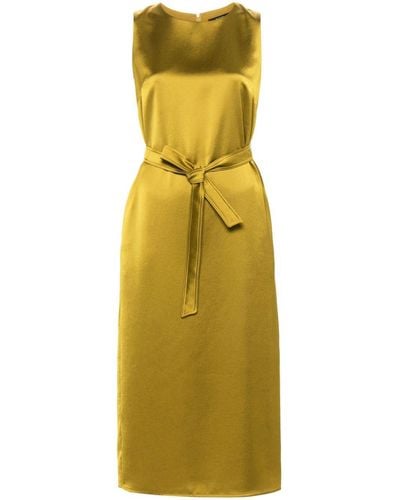 Weekend by Maxmara Belted Satin Dress - Yellow