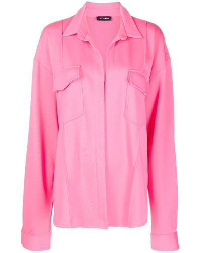 Styland オーバーサイズ シャツジャケット - ピンク