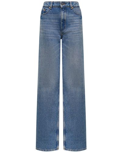 12 STOREEZ Wide-leg Organic-cotton Jeans - Blue