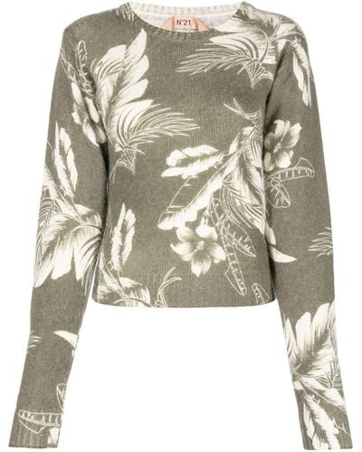 N°21 Pullover mit Print - Grün