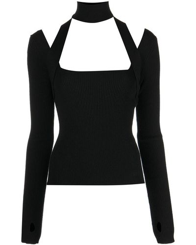 Monse Square-back Knitted Top - Black