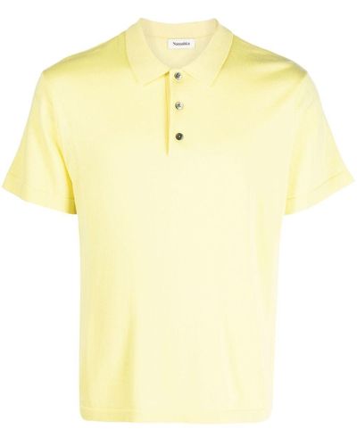 Nanushka Short-sleeve Merino Polo Shirt - Yellow