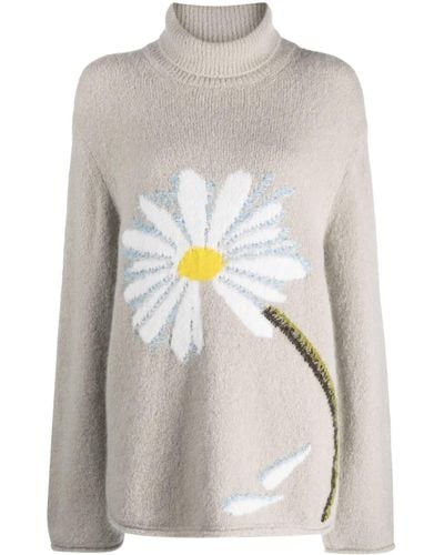 Dorothee Schumacher Floral-embroidery Ribbed Jumper - White