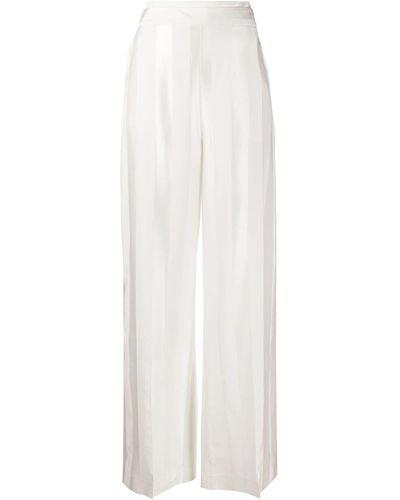 Victoria Beckham Striped Wide-leg Pants - White