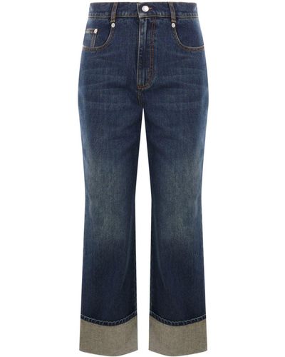 Alexander McQueen Straigh-leg Mid-rise Jeans - Blue