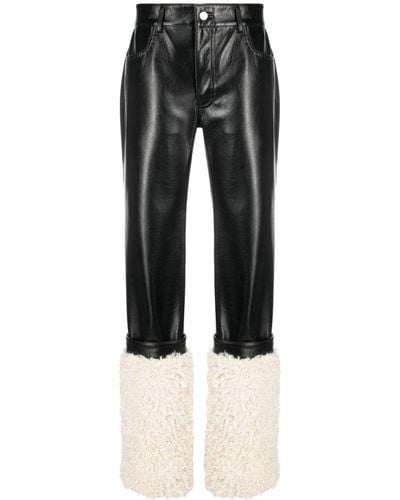 Coperni Paneled Faux-leather Pants - Black