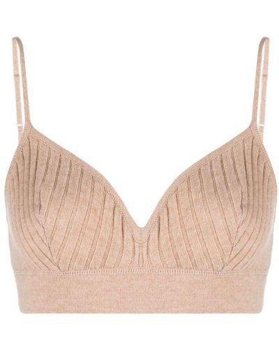 Eres Ribbed Knitted Bralette Top - Natural