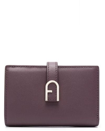 Furla Logo-plaque Leather Wallet - Purple