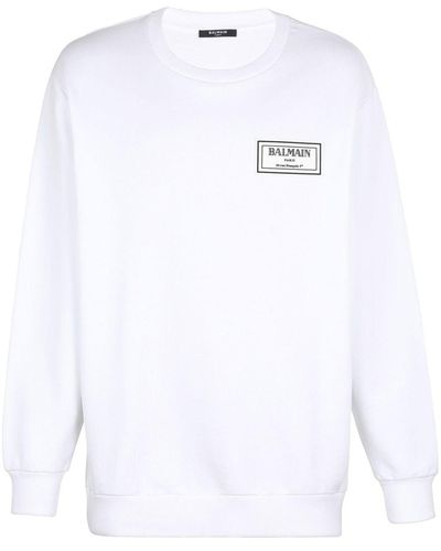 Balmain Logo-print Cotton Sweatshirt - White