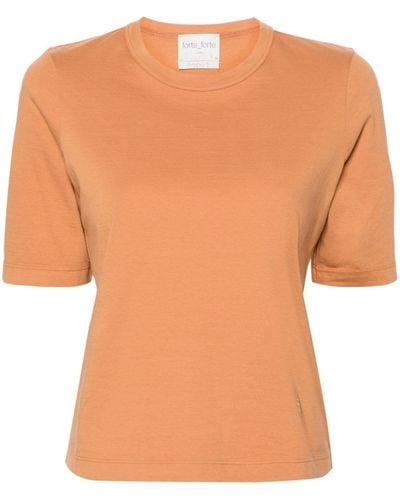 Forte Forte Logo-embroidered Organic Cotton T-shirt - Orange