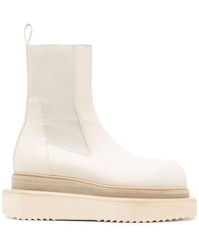 Rick Owens Turbo Cyclops Leather Ankle Boots - Natural