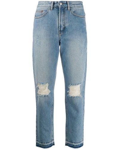 Zadig & Voltaire Gescheurde Straight Jeans - Blauw