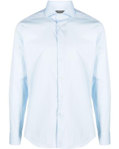 Corneliani Long-sleeve Buttoned Cotton Shirt - Blue