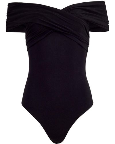 Khaite Cibo Off-the-shoulder Twisted Stretch-jersey Bodysuit in