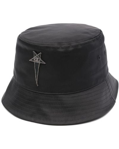 Rick Owens X Champion Gillian Logo-patch Bucket Hat - Black