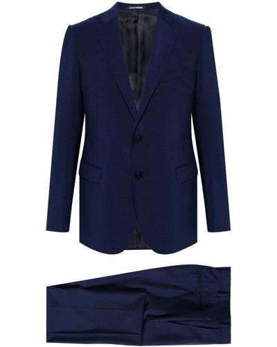 Emporio Armani Single-breasted Virgin Wool Suit - Blue