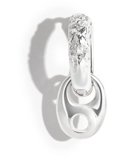 Maria Black Sienna huggie Hoop Charm Earring - White