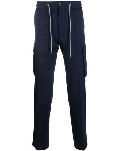 Corneliani Pantalones rectos con cierre de cordón - Azul