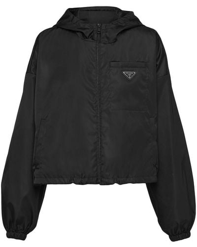 Prada Re-nylon フーデッドジャケット - ブラック