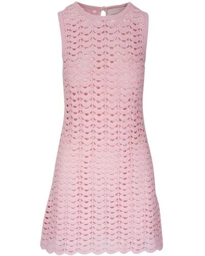 Carolina Herrera Crochet Sleeveless Dress - Pink