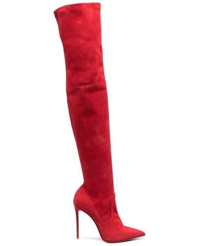 Le Silla Eva Stretch Suede-leather Boots - Red