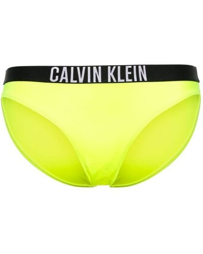Calvin Klein Logo-waistband Bikini Bottoms - Yellow