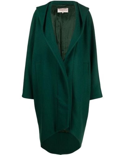 Alexandre Vauthier Hooded Single-breasted Coat - Green