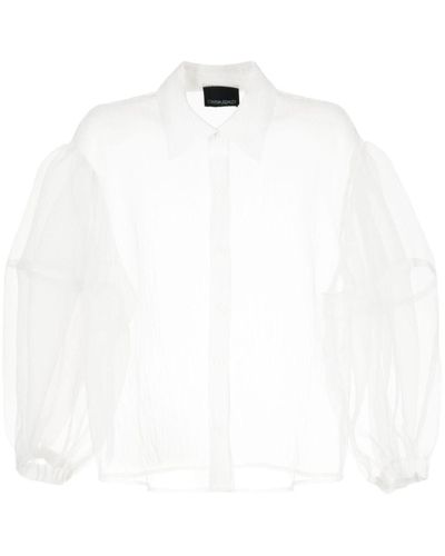 Cynthia Rowley Camisa de organza translúcida - Blanco
