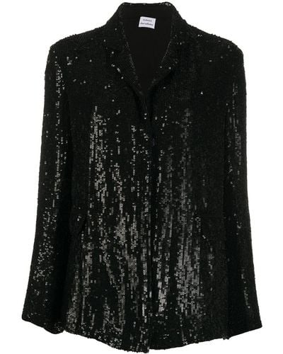 P.A.R.O.S.H. Sequinned Open-front Blazer - Black