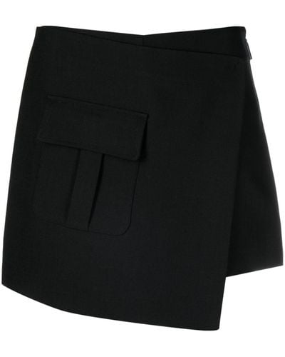 MSGM Falda de vestir asimétrica - Negro