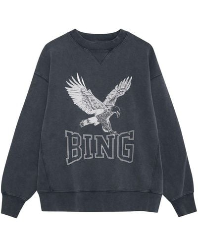 Anine Bing Alto Organic-cotton Sweatshirt - Blue