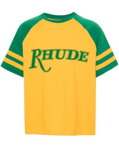 Rhude San Paulo Cotton T-shirt - Yellow