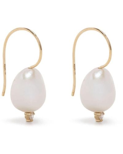 Mizuki 14kt Yellow Gold Sea Of Beauty Pearl And Diamond Earrings - White