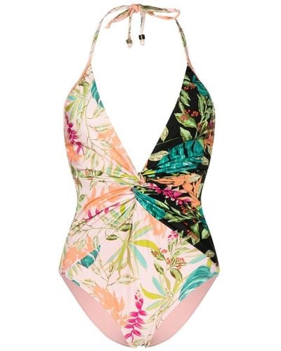 PATBO Twist-detail Floral Swimsuit - Multicolour