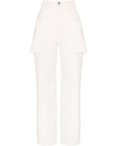 Maison Margiela Gerade Jeans im Distressed-Look - Weiß