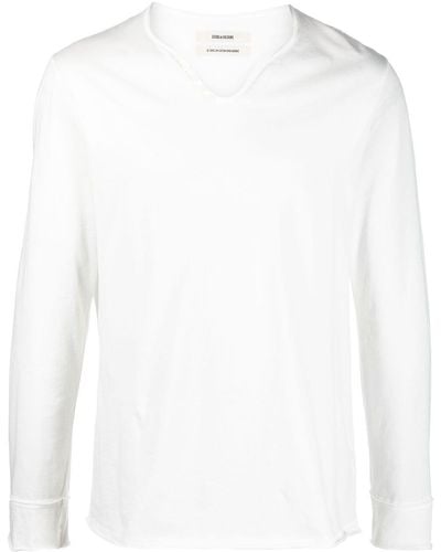 Zadig & Voltaire T-shirt a maniche lunghe Monastir Rock - Bianco