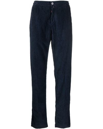 Kiton Straight-leg Corduroy Trousers - Blue
