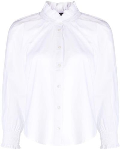 Veronica Beard Ruffle-detailing Cotton Shirt - White