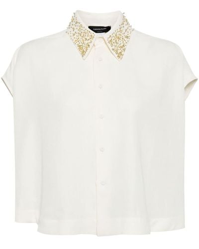 Fabiana Filippi Bead-embellished Draped Shirt - White